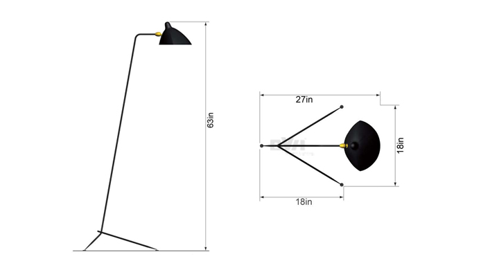 BVH博威灯饰 One-Arm Floor Lamp 昆虫系列 三角单头落地灯